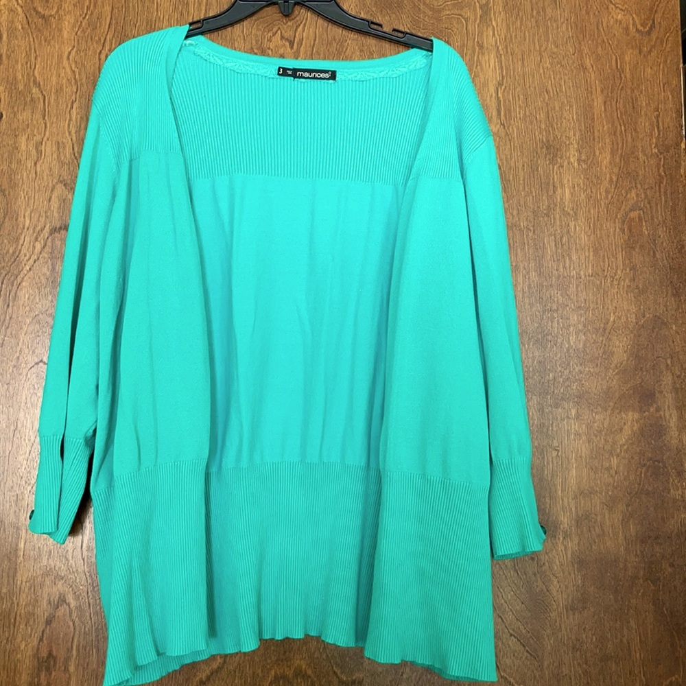 Maurice’s turquoise cardigan, plus 3